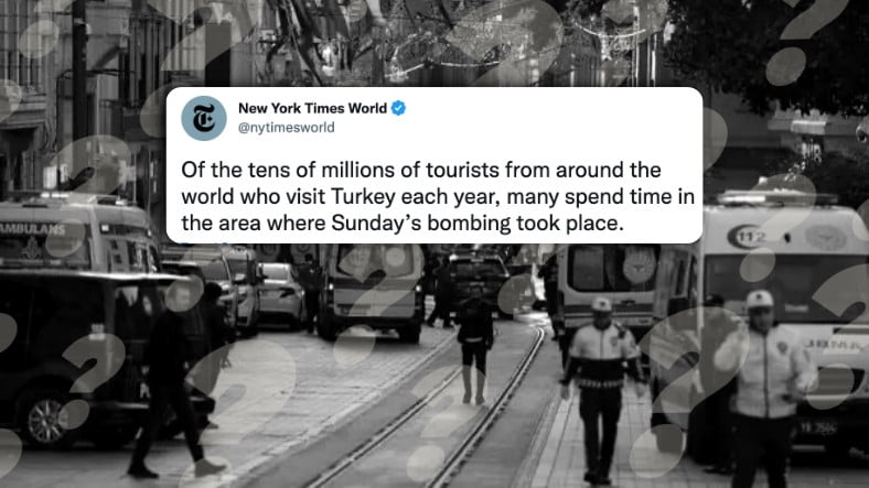 The New York Times'ın İstanbul'daki Patlamayla İlgili Paylaşımı Eleştiri Yağmuruna Tutuldu