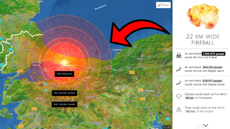 Olduğunuz Yere Şimdi Bir Asteroit Düşse Ne Olacağını Gösteren İnternet Sitesini Denedik: İstanbul Yok Oldu!