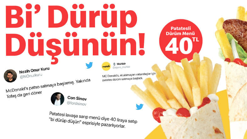 McDonald’s’ın 80 TL’ye ‘Patates Dürüm Menü’ Satmaya Başlamasını Konuşmamız Gerek: İşte Sosyal Medyadan Gelen Tepkiler...
