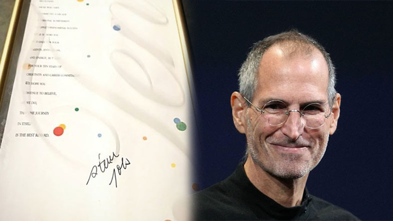 Steve Jobs İmzalı Plaket, On Binlerce Dolara Açık Artırmaya Çıktı (Tesla'da Daha Pahalı)