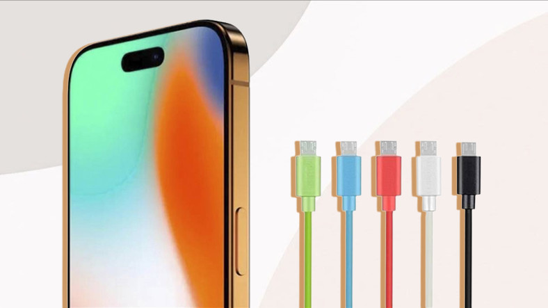 iPhone 15 Serisi, Kasa Rengiyle Uyumlu USB-C Kablolarla Gelebilir